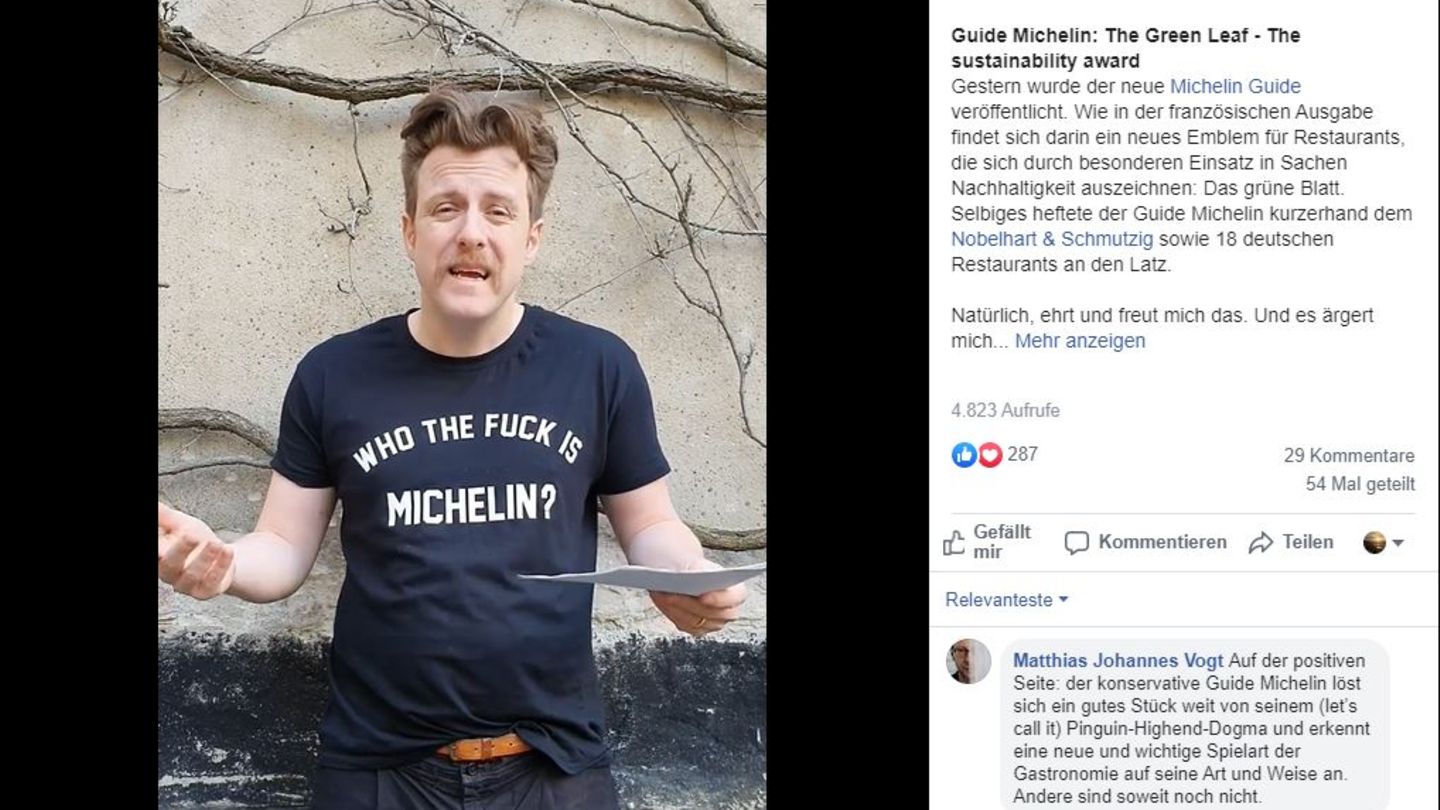 Billy Wagner, Inhaber des Berliner Restaurants "Nobelhart & Schmutzig", kritisiert die neue Auszeichnung des Guide Michelin. 