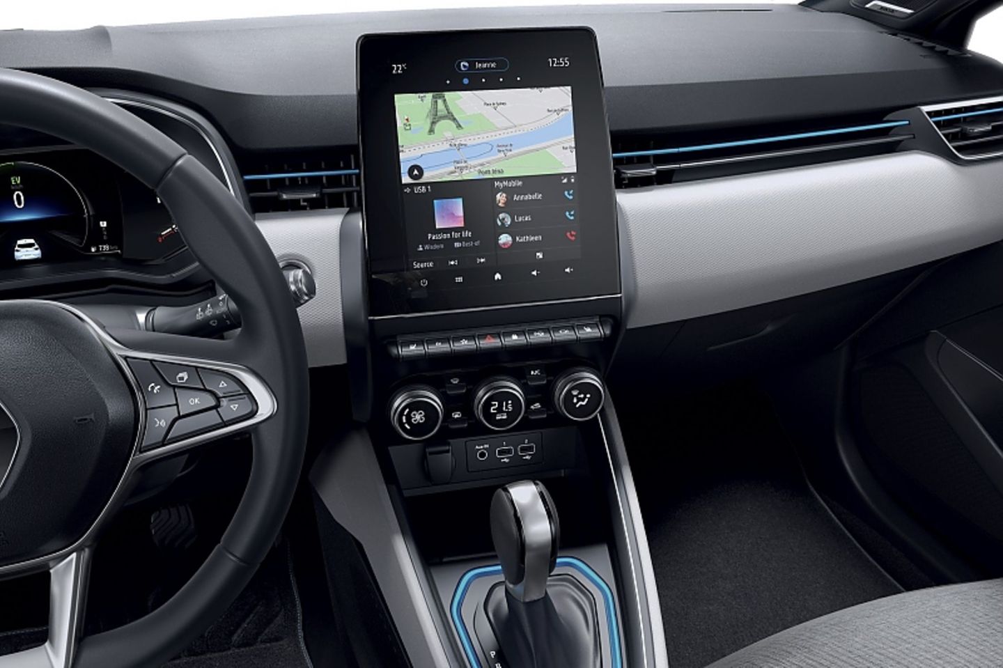 Der 9,3 Zoll Touchscreen dient als Kommandozentrale
