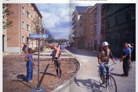 Nur eines von insgesamt rund 400 Fotos: Die Aufnahme aus dem Jahr 1985 zeigt die Bauarbeiten zur berühmten Serienkulisse "Lindenstraße"