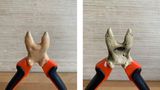 Die Seitenschneider wird mit der Paste überdeckt