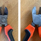 Der Seitenschneider vor und nach der Behandlung