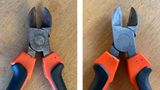 Der Seitenschneider vor und nach der Behandlung
