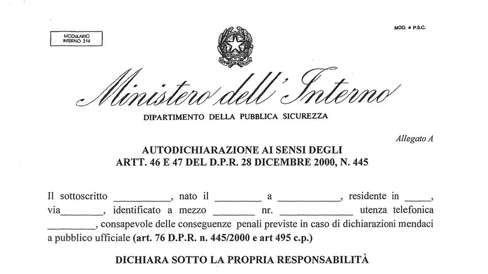 Angst vor Coronavirus: Das Selbstzertifikat des Innenministeriums Das Selbstzertifikat des Innenministeriums
