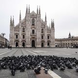 In Milan wagen sich fast nur noch Tauben auf die Piazza del Duomo. In Italien sollen wegen der Coronavirus-Ausbreitung die rund 60 Millionen Einwohner seit Dienstag möglichst zu Hause bleiben. Die Regierung in Rom hatte am Montagabend die zuvor im Norden des Landes verhängten Sperrungen auf das ganze Land ausgedehnt.