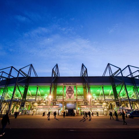 Das Stadion Borussia-Park in Mönchengladbach