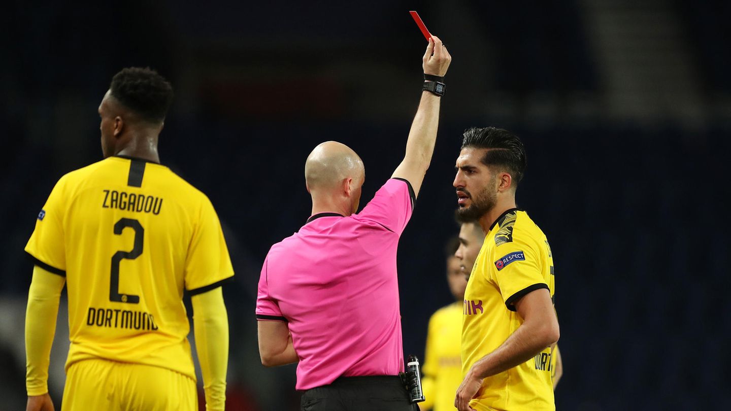 Emre Can sieht die Rote Karte im Spiel gegen PSG