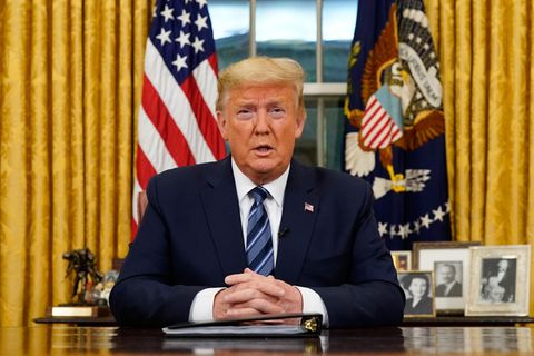 Donald Trump, Präsident der USA, hält eine Ansprache an die Nation
