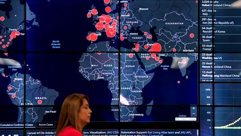Eine Karte zeigt, wo auf der Welt das Coronavirus auftritt