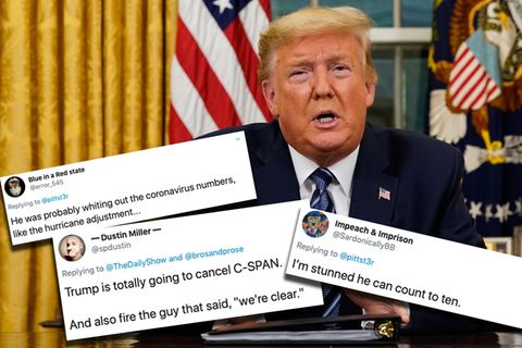 Donald Trump redet über Maßnahmen gegen die Coronavirus-Krise in den USA
