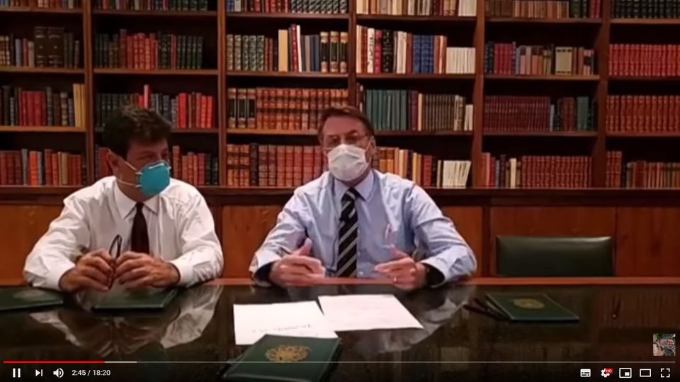 Brasiliens Präsident Jair Bolsonaro in einem Youtube-Video
