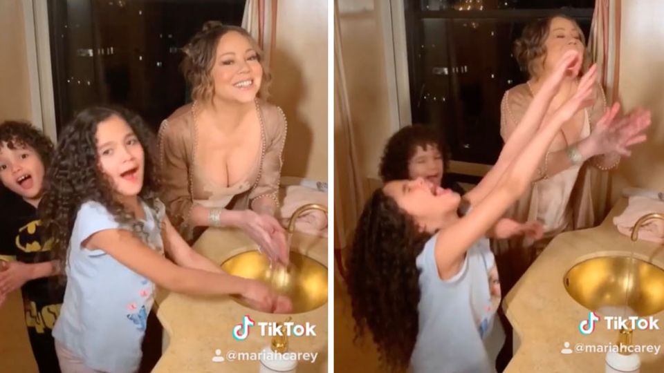 Mariah Carey und ihre Kinder rappen beim Händewaschen Mariah Carey und ihre Kinder rappen beim Händewaschen
