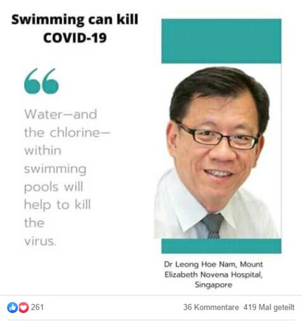 coronavirus fake: swimming
