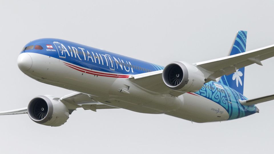 15.713 Kilometer nonstop: Eine Boeing 787-9 von Air Tahiti Nui legte die Strecke zwischen Papeete und Paris in 16 Stunden und 14 Minuten zurück.