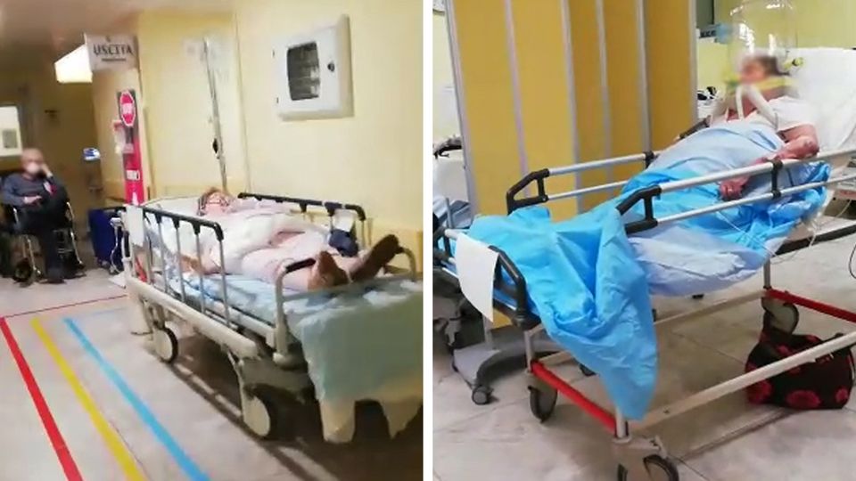 Ein Video soll das Krankenhaus Policlinico San Marco in der Provinz Bergamo zeigen.
