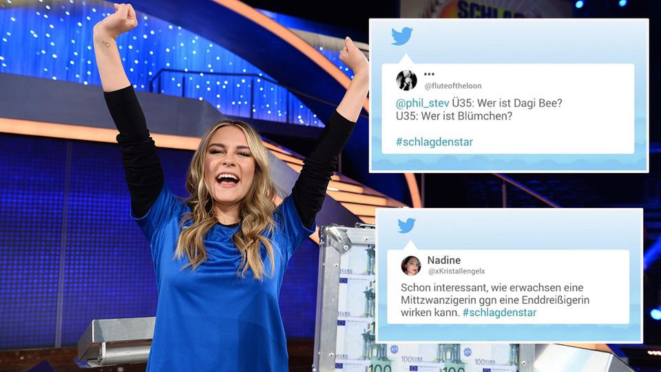 "Schlag den Star"-Reaktionen auf Twitter: "Ü35: Wer ist Dagi Bee? U35: Wer ist Blümchen?"