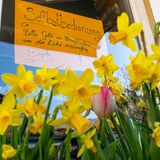 Nur noch indirekter Kundenkontakt: Dieses Schild hängt im Schaufenster eines Geschäfts im Chiemgau. Der Blumenladen setzt auf Selbstbedienung und das Vertrauen der Käufer.