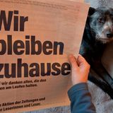 Auch mit Anzeigen in Zeitungen wird für das gegenwärtige Leitmotiv geworben: "Wir bleiben zuhause"