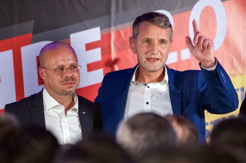 Andreas Kalbitz und Björn Höcke vom AfD-Flügel