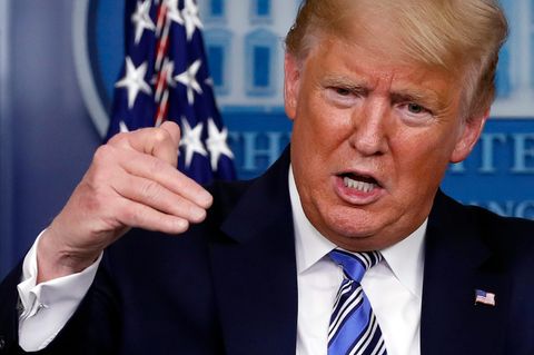 Donald Trump, während einer Pressekonferenz im Weißen Haus