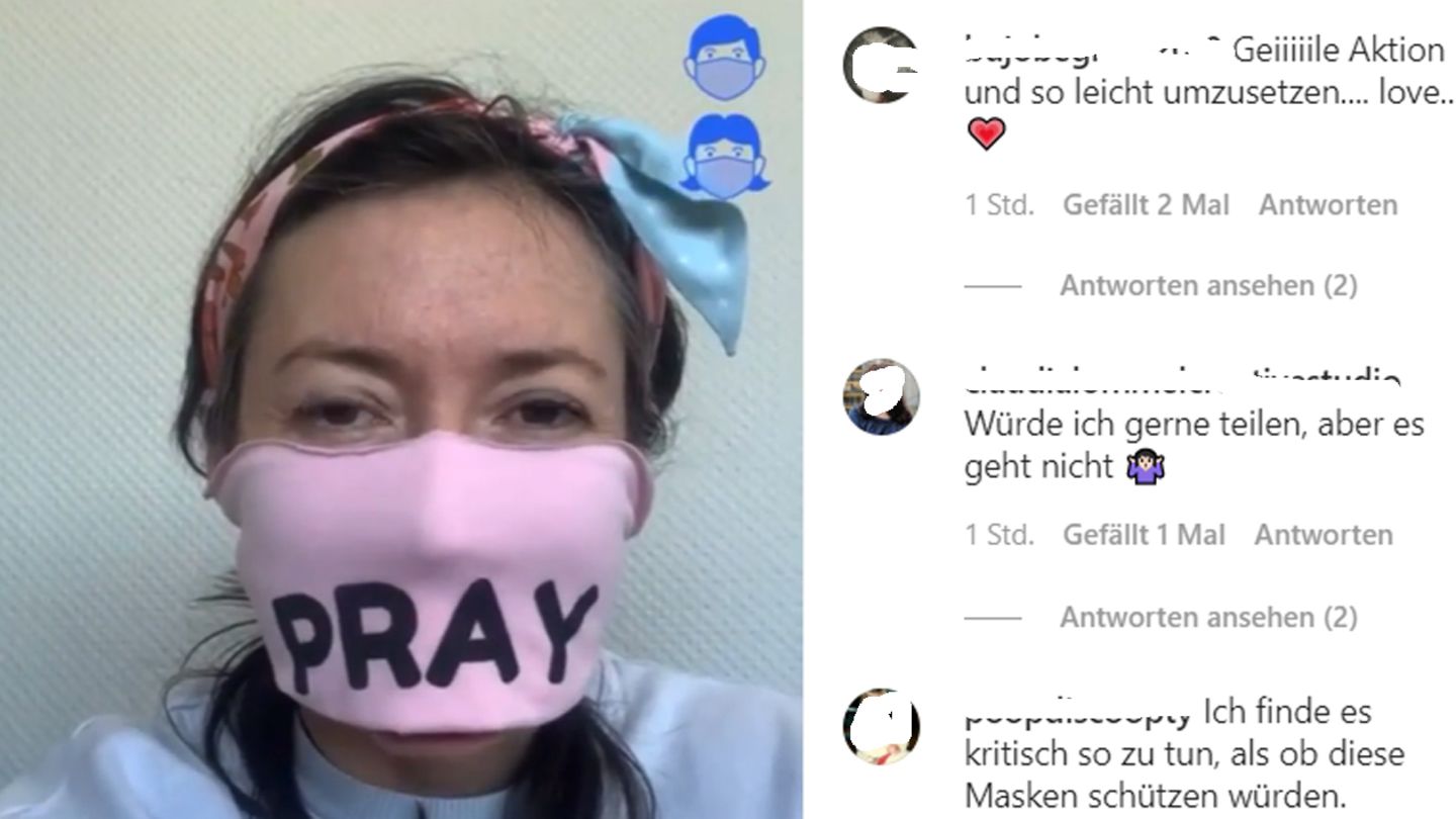 Charlotte Roche trägt eine Maske