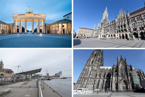Berlin, Hamburg, München und Köln in Zeiten des Coronavirus