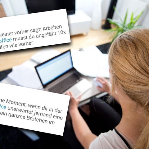 Eine rotblonde Frau mit Pferdeschwanz ist von hinten zu sehen. Sie sitzt auf einem Sofa und hat einen Laptop vor sich