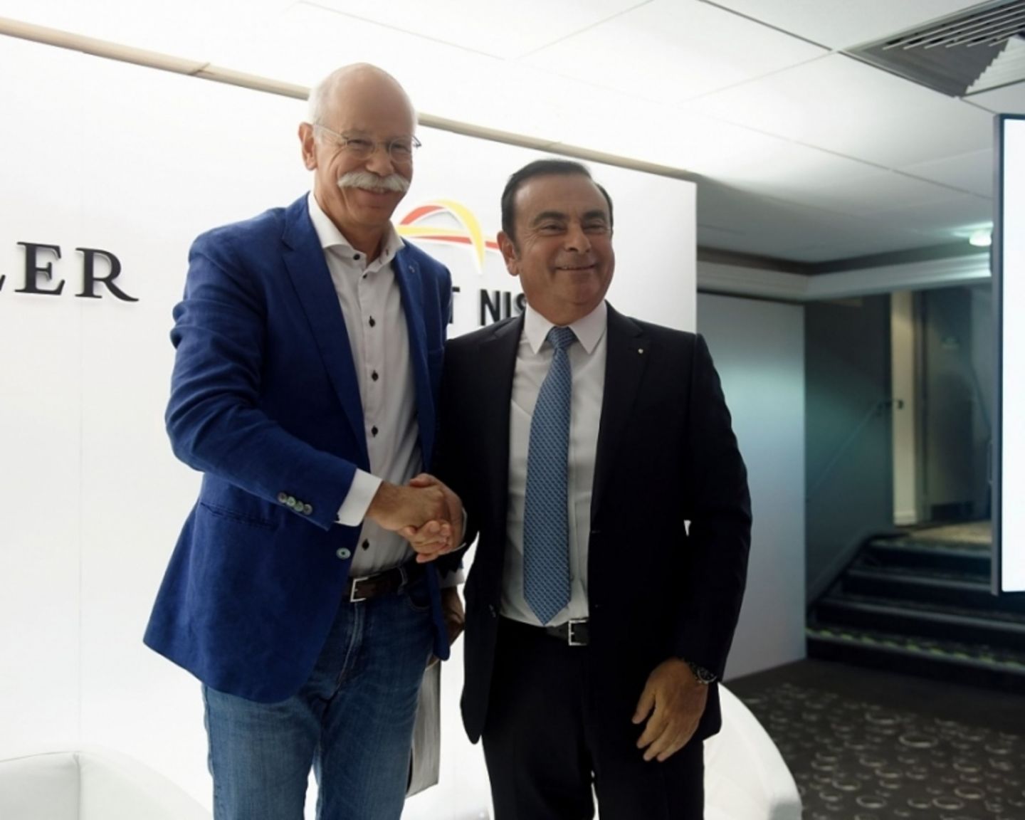 Daimler Chef Dieter Zetsche mit Renault Chef Carlos Ghosn - Geschichte im doppelten Sinn
