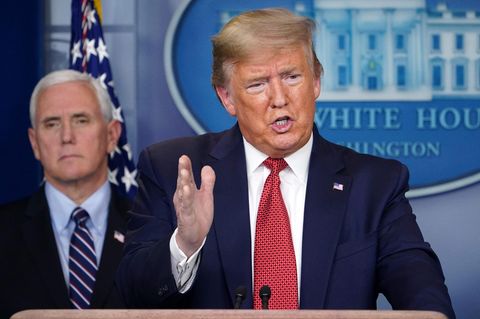 US-Präsident Donald Trump bei einer Pressekonferenz zur Coronakrise im Weißen Haus