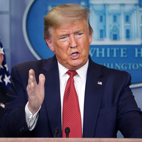 US-Präsident Donald Trump bei einer Pressekonferenz zur Coronakrise im Weißen Haus