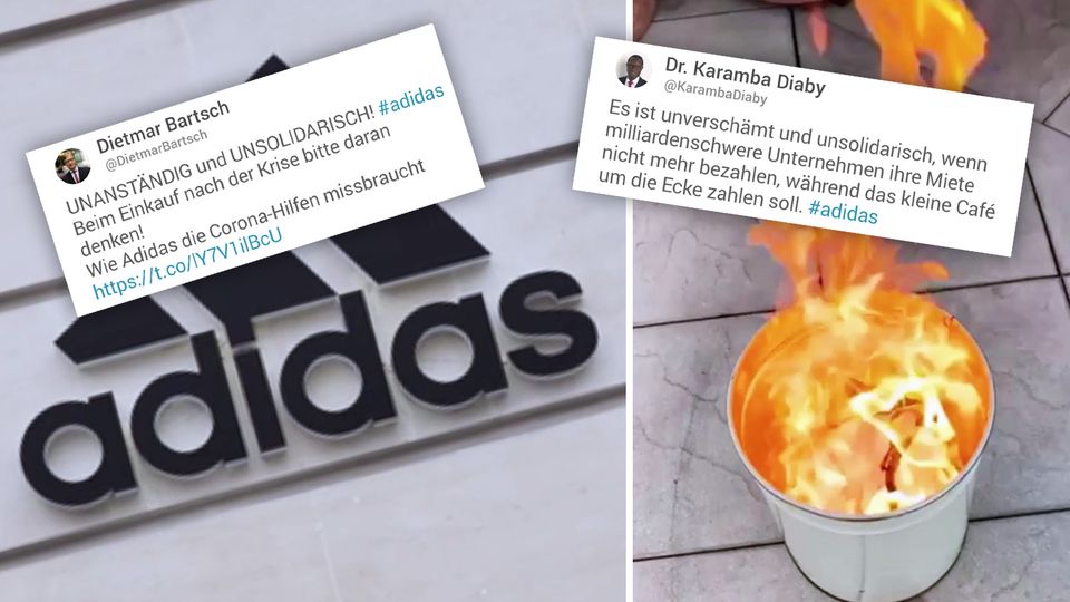 Adidas kündigt an, wegen der Coronakrise die Mietzahlungen für seine Läden zu stoppen.