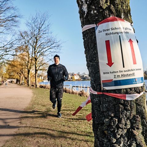 Ein Warnhinweis an einem Baum