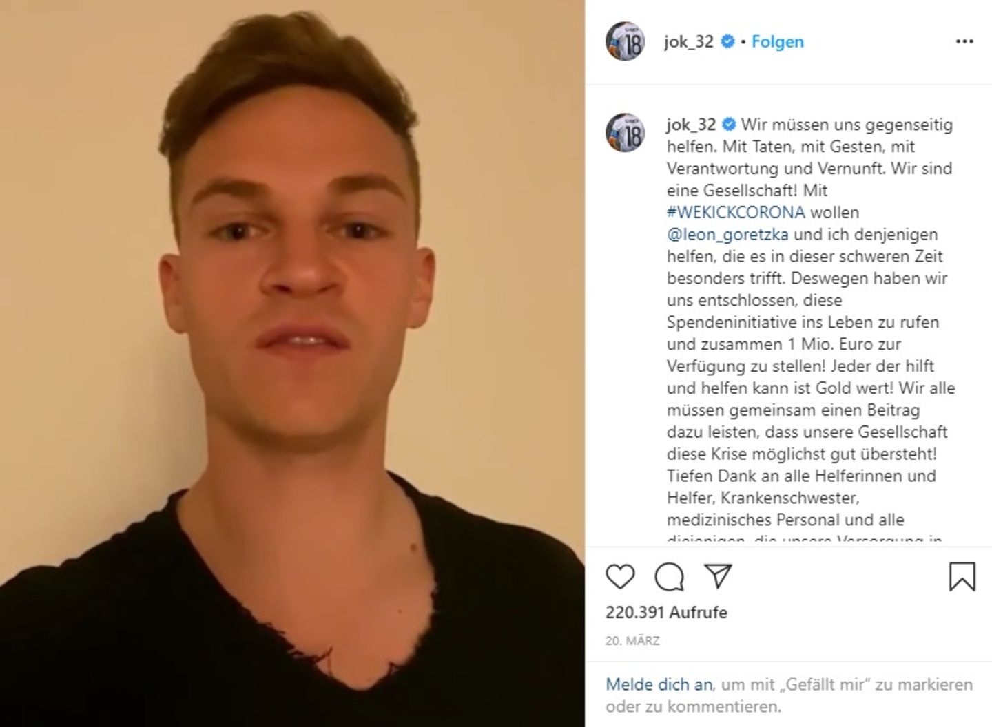 Joshua Kimmich gründet Stiftung, um in Corona-Krise zu helfen