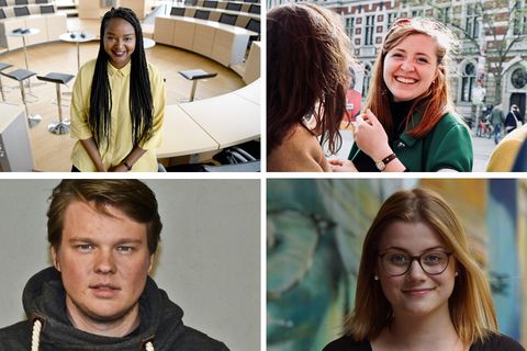 Im Uhrzeigersinn: Aminata Touré (Bündnis 90 / Die Grünen), Lilli Fischer (CDU), Ria Schröder (FDP) und Lilly Baudszun (SPD)