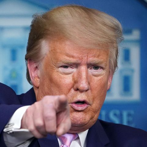 US-Präsident Donald Trump bei der täglichen Pressekonferenz im Weißen Haus