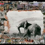 Ein alter Elefant vor dem Kilimandscharo