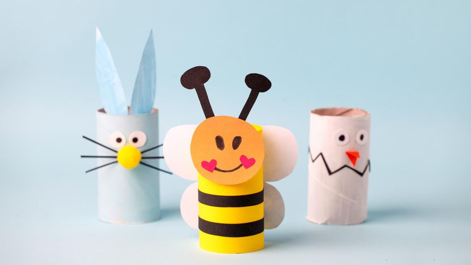 Klopapier Figuren Kreative BasteliIdee mit Toilettenrolle