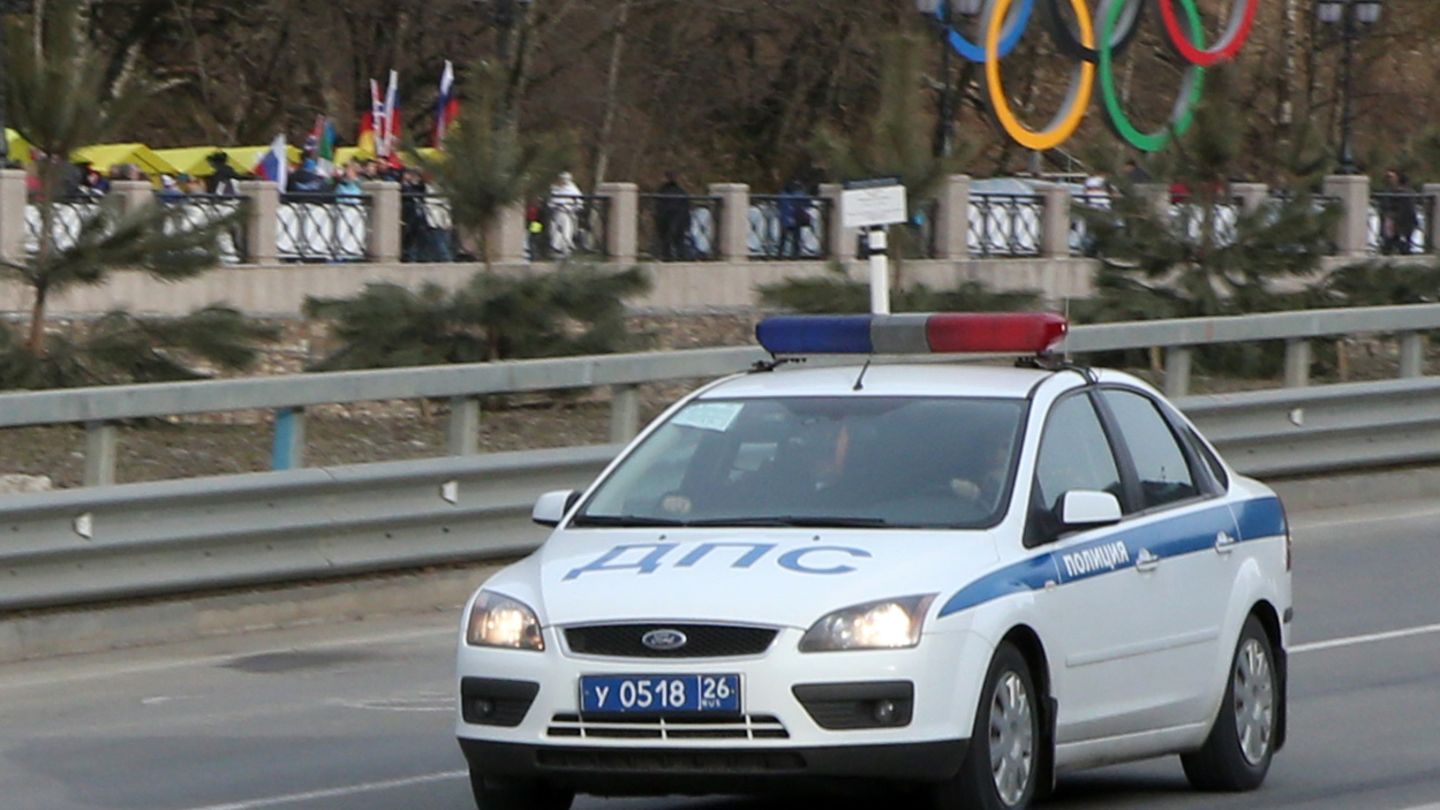 Ein russisches Polizeiauto (Archivbild)