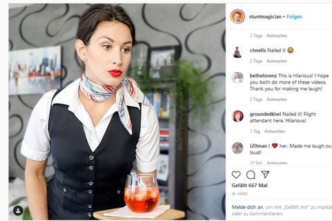 Erfolgreicher Youtube-Clip: Flughöhe Null: So arbeitet eine Stewardess im Homeoffice