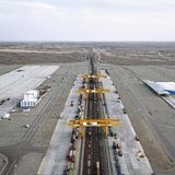 Chorgos an der Grenze zwischen Kasachstan und China