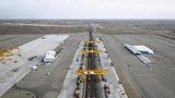 Chorgos an der Grenze zwischen Kasachstan und China