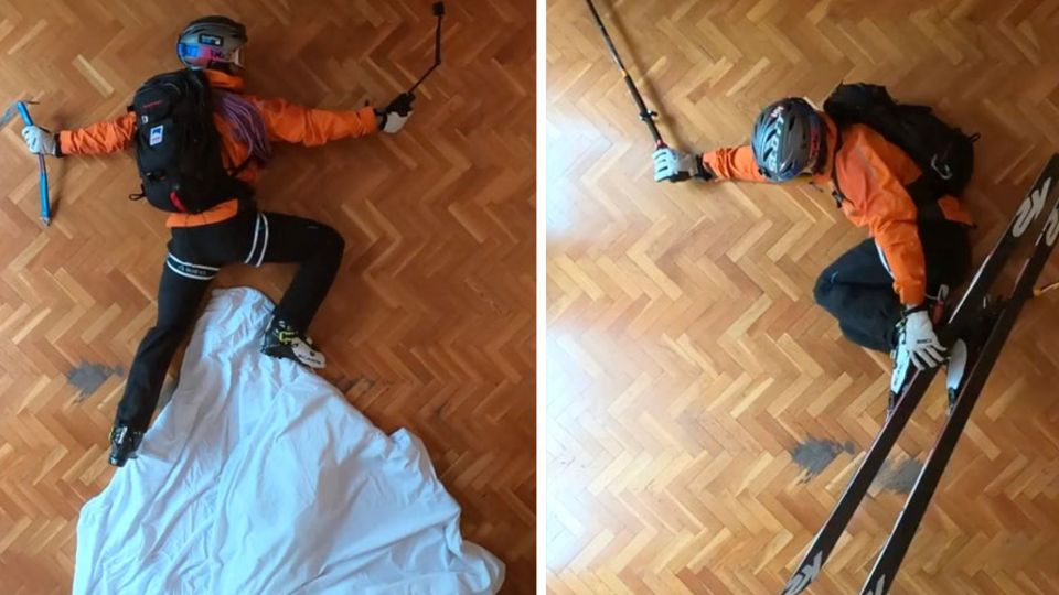 Der Freerider verlegt das Skiabenteuer wegen des Lockdowns in sein Wohnzimmer Der Freerider verlegt das Skiabenteuer wegen des Lockdowns in sein Wohnzimmer