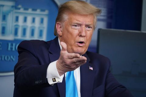 US-Präsident Donald Trump gestikuliert beim Sprechen