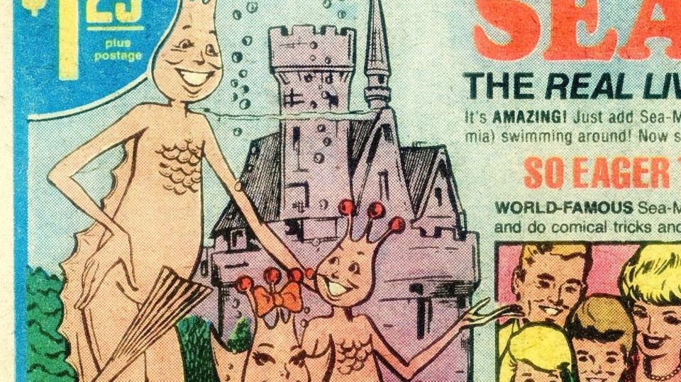 In der Werbung lebten die "Sea Monkeys" wie eine US-Familie unter Wasser.