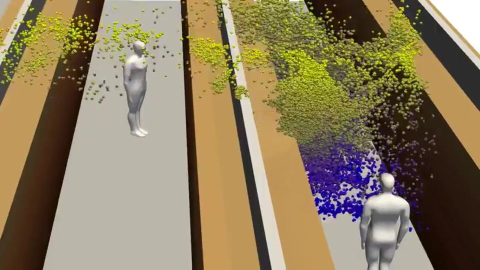 Coronvirus-Verbreitung: 3D-Modell zeigt, was ein einzelnes Husten auslösen kann