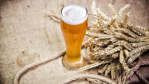 Bierglas und Weizen