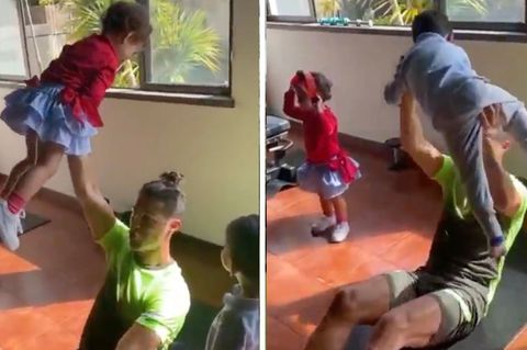 Christiano Ronaldo nutzt seine Kinder als Hanteln
