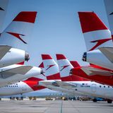 Flugzeuge der Austrian Airlines stehen am Flughafen Wien-Schwechat. Seit dem 18. März ruht bis auf Rückholflüge der Betrieb der Lufthansa-Tochter noch bis zum 17. Mai.