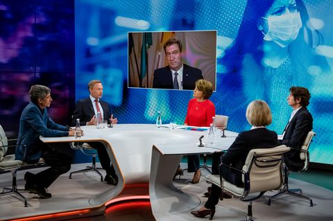 Die Talkrunde bei "Maybritt Illner". Thema war erneut die Coronakrise