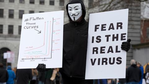 "Der wahre Feind ist nicht das Virus": Protest gegen die Corona-Einschränkungen in den USA