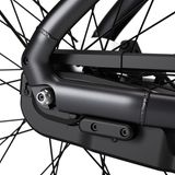 Die Kette läuft innerhalb einer Umhüllung, so wird die Fettgefahr gebannt.